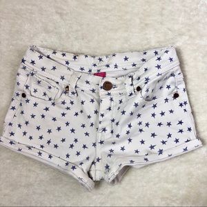 Pinc Premium White & Blue Star Shorts